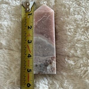 Pink Lavender Amethyst druzy crystal Tower 5” x 1 3/8” 4 sided tower